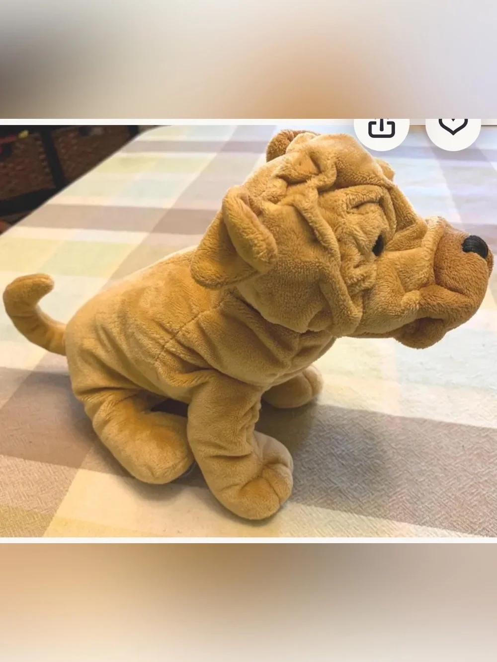 Webkinz Plush Tan Shar Pei Puppy Toy - Soft Cuddly Pet Toy